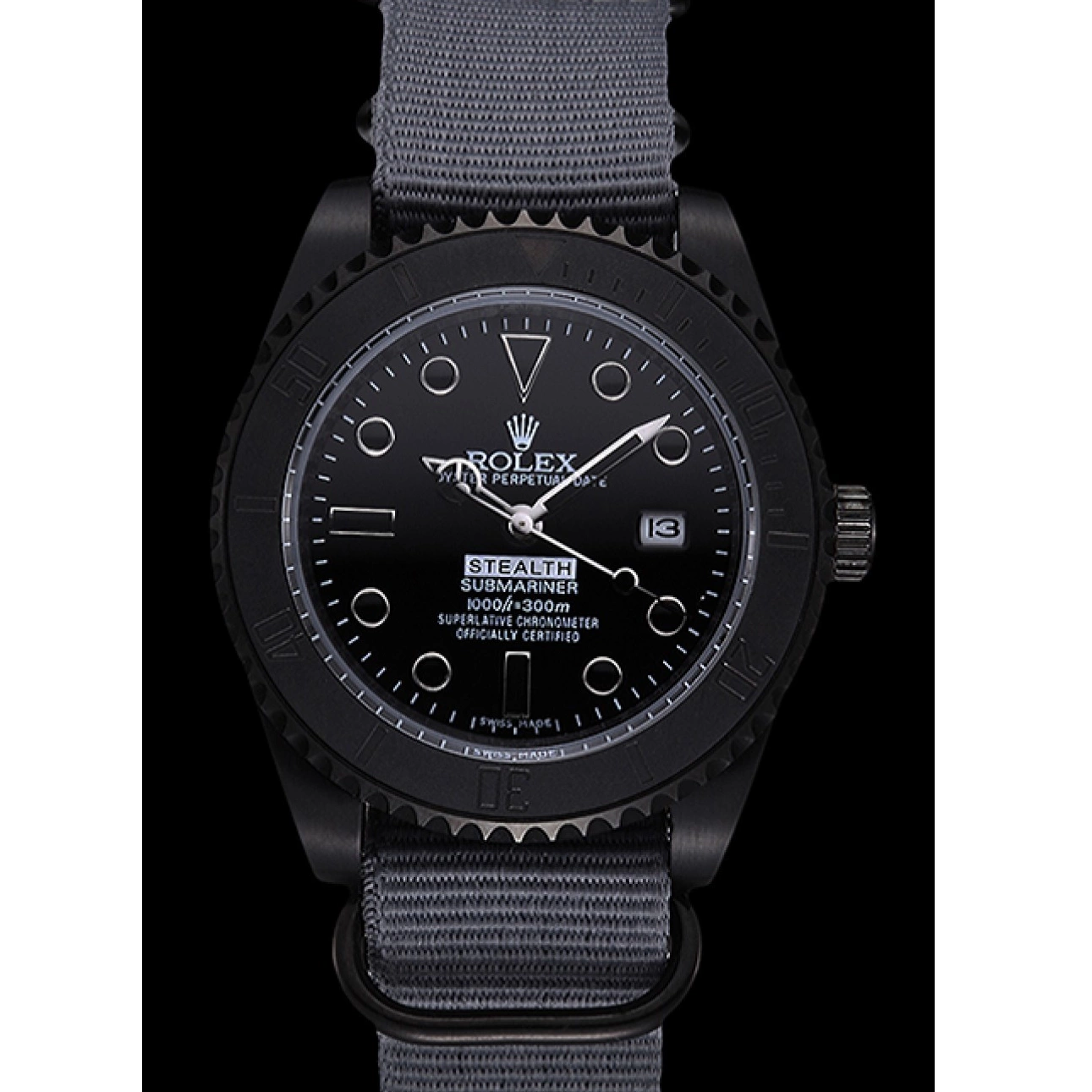 Aaa replica watch Submariner Black Stealth 621996 Rolex 0824